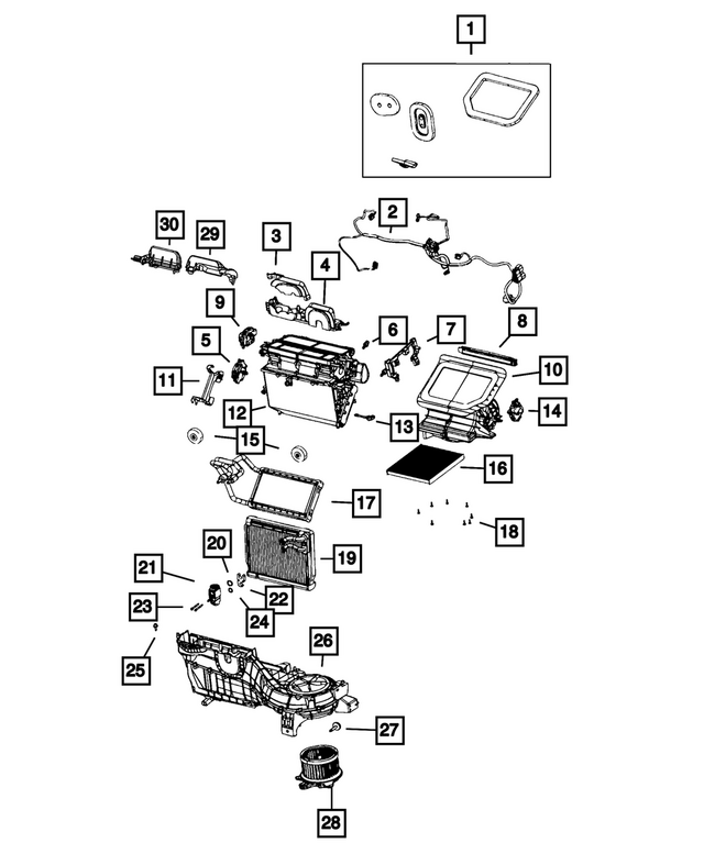 68541153AA - Air Conditioners and Heaters: Distribution Housing for Jeep: Gladiator, Wrangler Image
