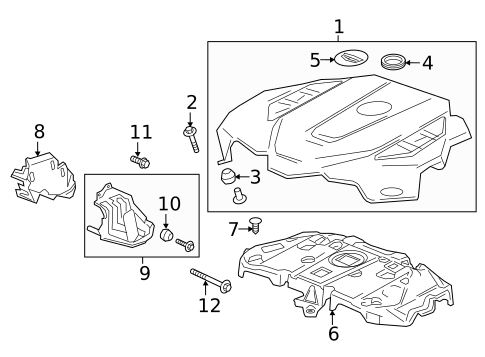 Engine Appearance Cover for 2019 Cadillac CTS #1
