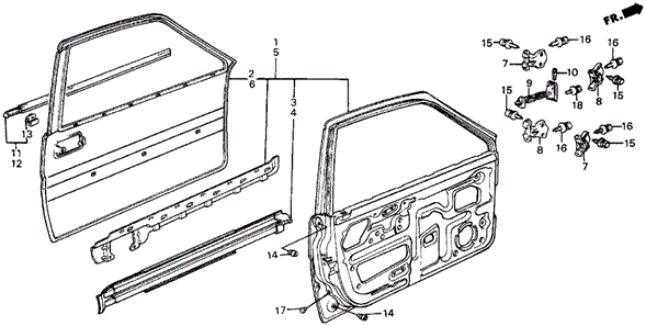Front Door Panels for 1984 Honda Wagovan #0