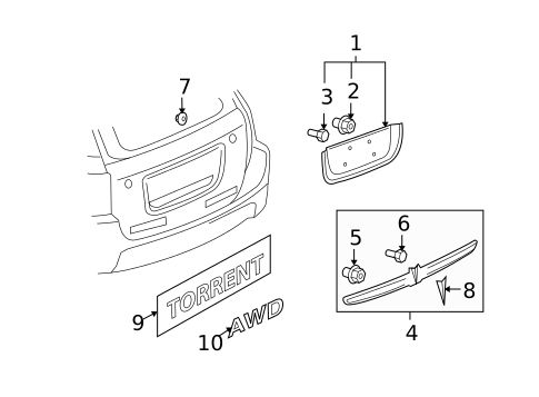 Exterior Trim - Lift Gate for 2006 Pontiac Torrent #0