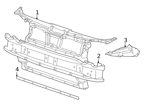 Radiator Support for 2001 Volkswagen Cabrio #0