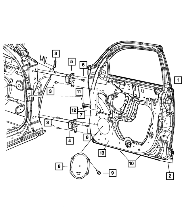 « 5103390AC – Doors and Related Parts : Avant Volet, Côté Droit pour Mopar Image »