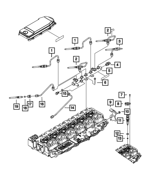Fuel Rail and Injectors for 2011 Ram 3500 #0