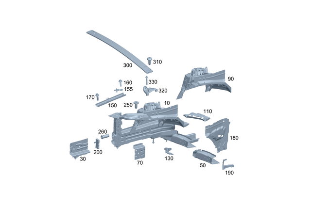 2546206801 - Front-End Assembly, Front Panel: Longitudinal Member for Mercedes-Benz Image image