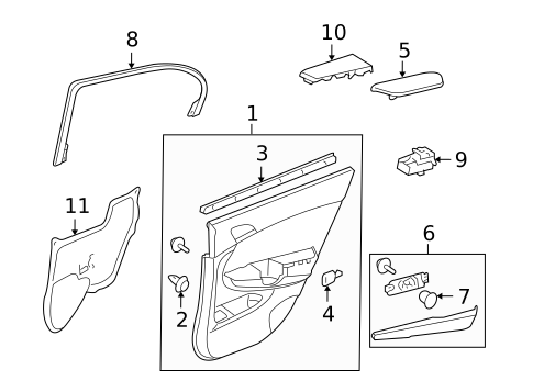 Interior Trim - Rear Door for 2008 Honda Accord #0