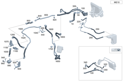 Heating Water Line for 2024 Mercedes-Benz S63 AMG E Performance #0