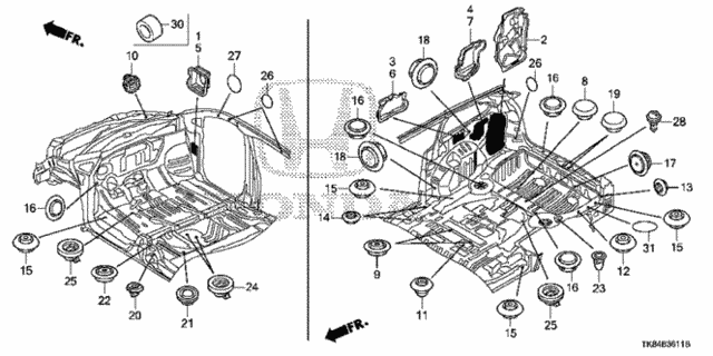 Grommet (Side) for 2012 Honda Odyssey #0