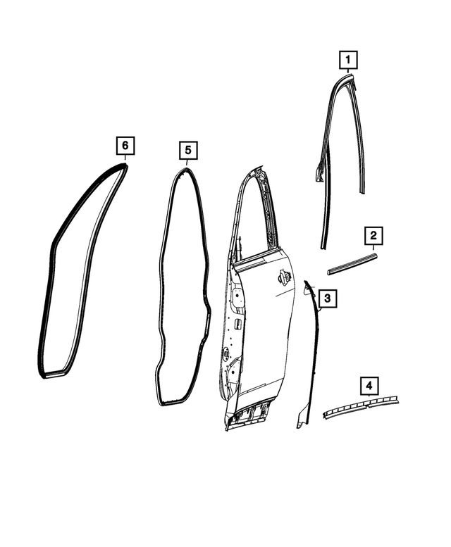 68607080AA - : Front Door Belt Outer Weatherstrip, Right for Mopar Image