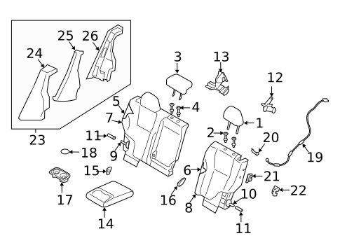 Rear Seat Components for 2021 Subaru Legacy #0