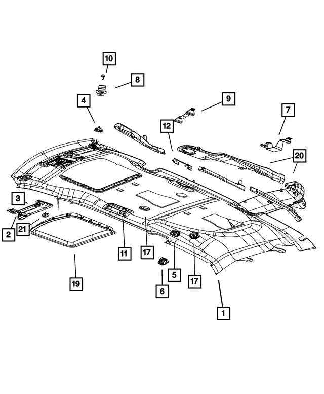 1JE87HDAAC - Interior Trim: Headliner for Mopar Image