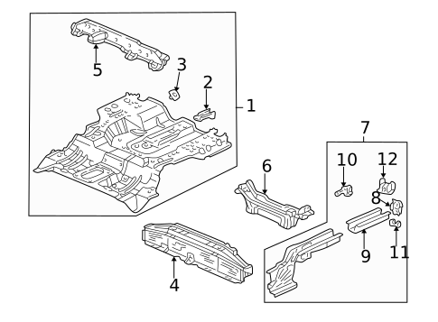 Rear Floor & Rails for 2005 Honda Civic #1