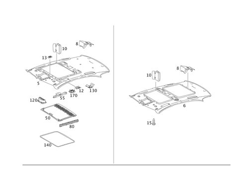 Headliner for 2009 Mercedes-Benz S 550 #0