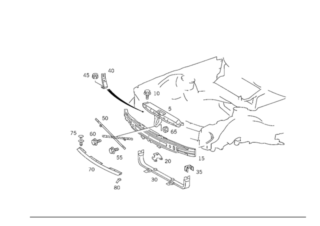 1296200072 - Front Panel: Stiffener for Mercedes-Benz Image image