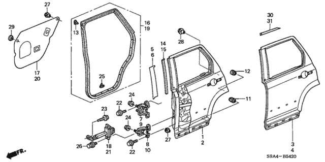 Rear Door Panels for 2003 Honda CR-V #0