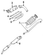 MD096958 - Exhaust: Manifold for Chrysler: Grand Voyager, LeBaron, New Yorker, TC Maserati, Town &amp; Country, Voyager | Dodge: Caravan, Daytona, Dynasty, Grand Caravan, Mini Ram, Shadow, Spirit Image