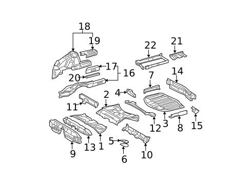 Rear Floor & Rails for 2009 Mercedes-Benz E63 AMG #0