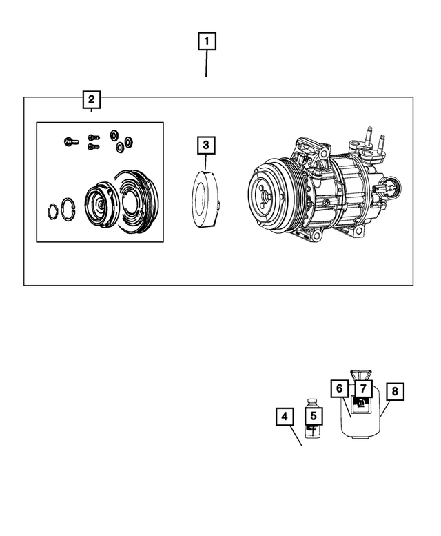68405122AA - Air Conditioners and Heaters: A/c Compressor Clutch Overhaul Kit for Mopar Image image