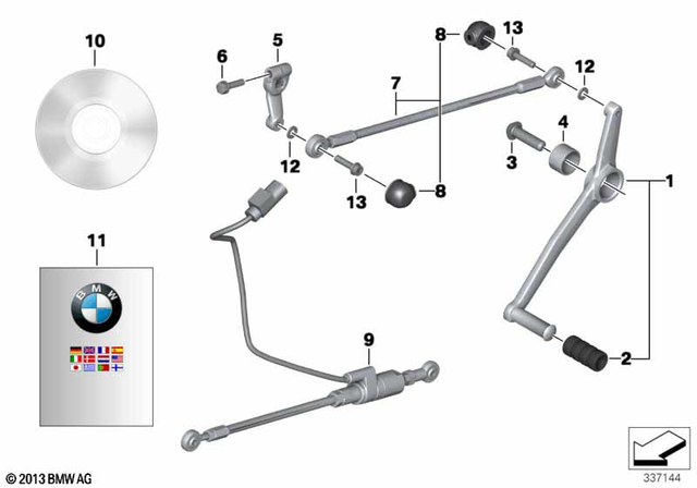 46718542079 - Manual Transmission: Foot-Operated Shift Lever -  for BMW-Motorrad Image