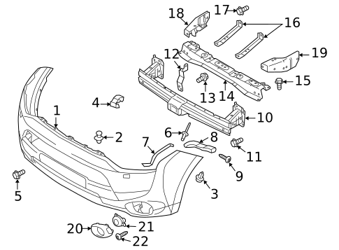 Bumper & Components - Front for 2014 Mitsubishi Outlander #0