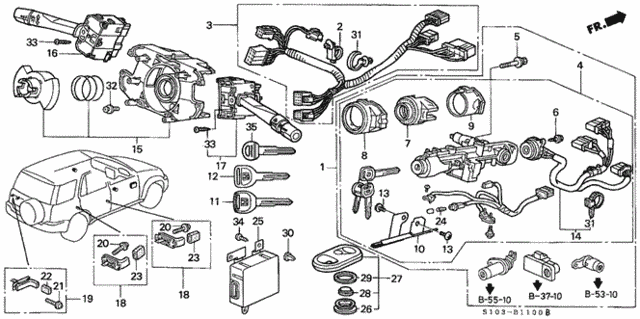 Combination Switch for 1997 Honda CR-V #0