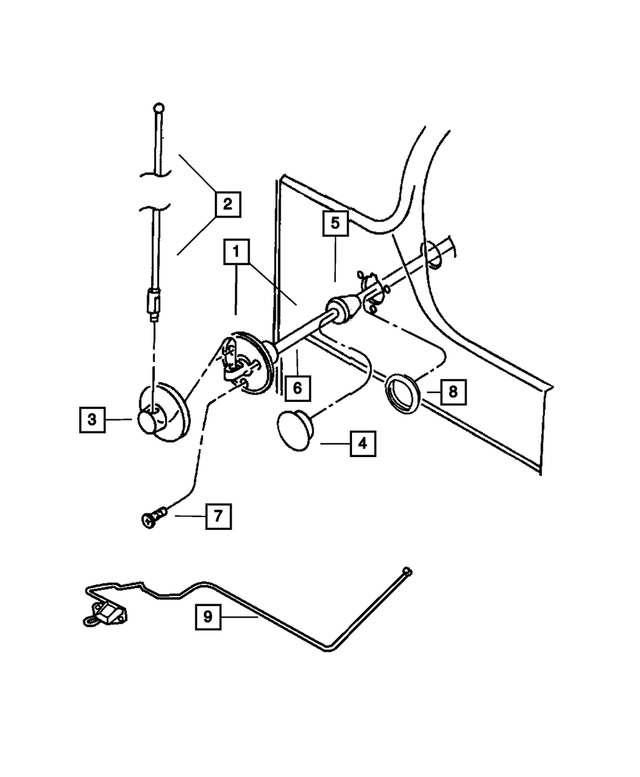 56038545AD - Instrument Panel and Radios and Consoles: Antenna Mast for Mopar Image