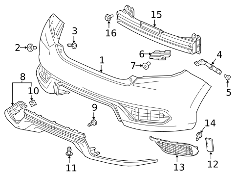 Bumper & Components - Rear for 2017 Honda Civic #1