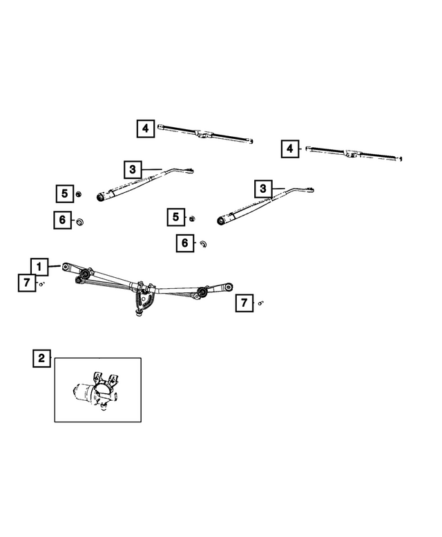 68744892AA - : Wiper Pivot And Linkage for Mopar Image