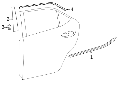 Exterior Trim - Rear Door for 2018 Toyota Corolla #0