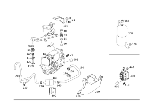 Compressor, Pressure Reservoir and Valve Unit for 2014 Mercedes-Benz E63 AMG #0