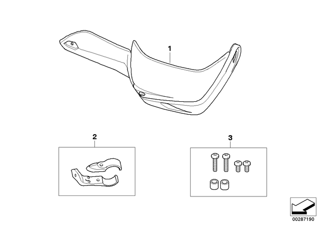 46638530794 - Steering: Hand Guard, White, Right -  for BMW-Motorrad Image