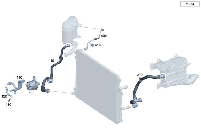2065010201 - Cooling/Auxiliary Heating: Coolant Filling Hose for Mercedes-Benz Image image