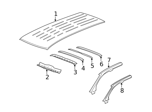 Roof & Components for 2009 Saturn Outlook #1