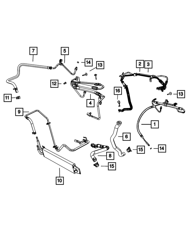 52124808AG - Steering: Power Steering Return Hose for Mopar Image image
