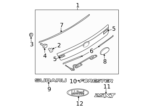 Exterior Trim - Lift Gate for 2008 Subaru Forester #0