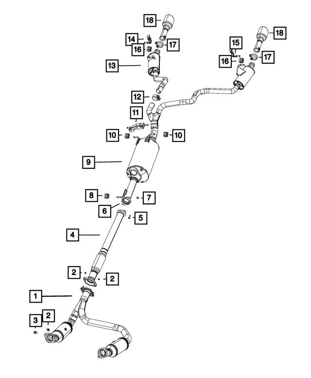 68579823AA - Exhaust: Exhaust Pipe And Converter for Mopar Image