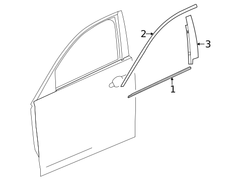 Exterior Trim - Front Door for 2021 Cadillac CT4 #0