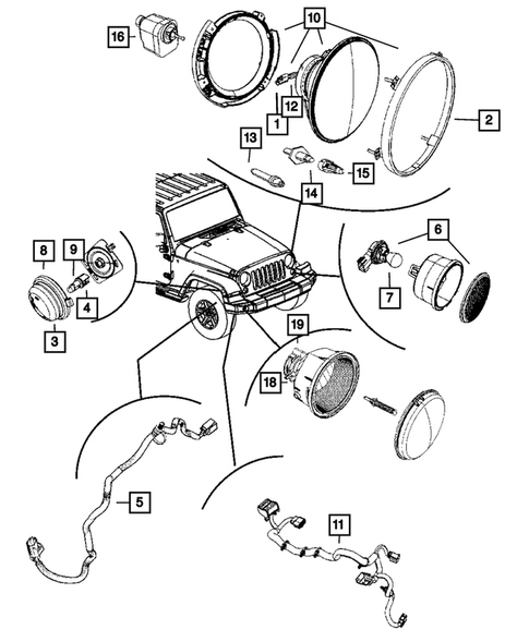 Lamps-Interior and Exterior for 2013 Jeep Wrangler #0