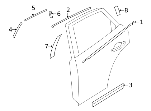 Exterior Trim - Rear Door for 2016 INFINITI QX50 #0