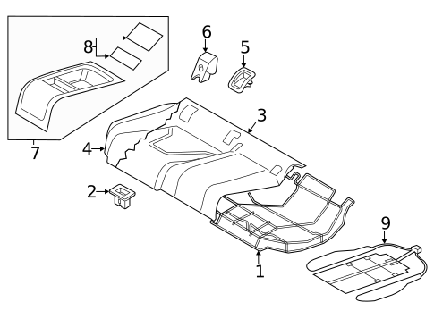 Rear Seat Components for 2013 Audi RS5 #2