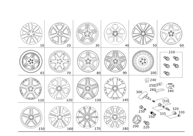 2514011802 - Wheels and Accessories: Wheel Alloy 20x8.5 for Mercedes-Benz: ML320, ML350, ML450, ML500, ML550, ML63 AMG, R320, R350, R500 Image