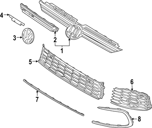 Grille & Components for 2023 Volkswagen GTI #0