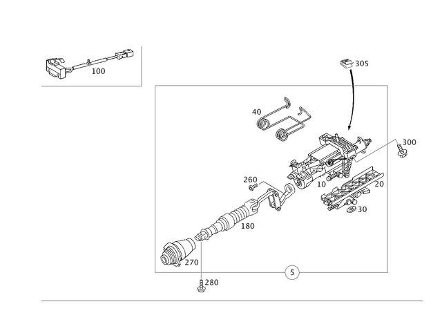 2094601616 - Steering: Steering Column Tube for Mercedes-Benz: 180C, C230, C240, C280, C32 AMG, C320, C350, C55 AMG, CLK320, CLK350, CLK500, CLK55 AMG, CLK550, CLK63 AMG Image image