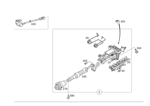 Steerg. Column Jacket Tube & Steerg. Shaft for 2006 Mercedes-Benz C230 #0