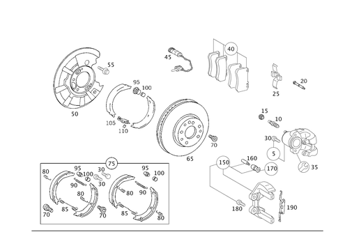 Rear Wheel Brake for 2005 Mercedes-Benz S430 #0