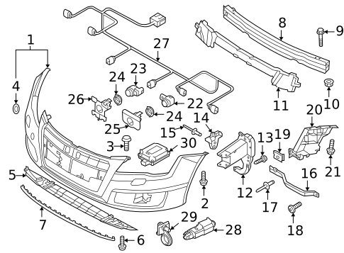 Bumper & Components - Front for 2014 Audi A7 Quattro #1