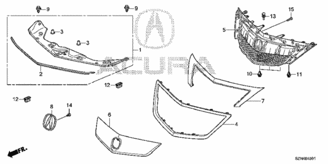 Front Grille ('13) for 2013 Acura ZDX #0