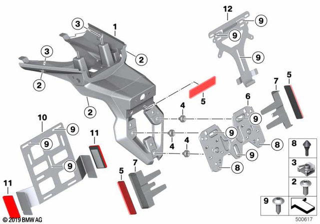 46628564642 - Frame and Mounting Parts: License Plate Holder -  for BMW-Motorrad Image
