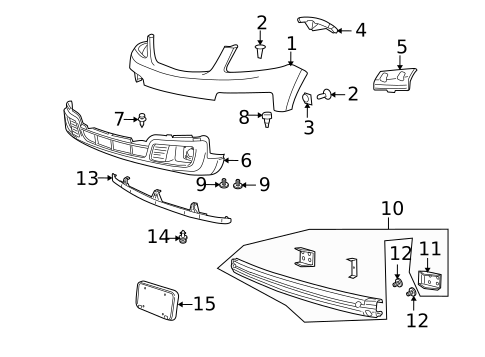 Bumper & Components - Front for 2010 Mazda Tribute #0