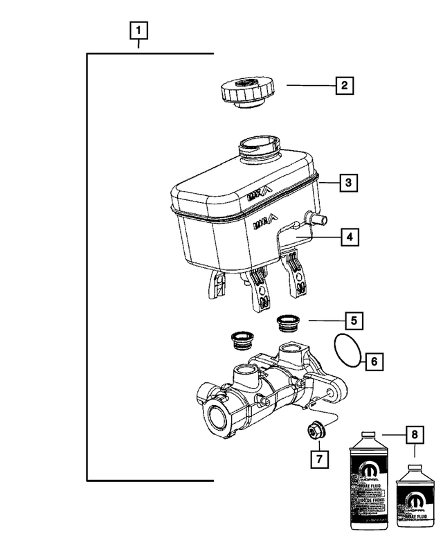 68004467AD - Brakes: Brake Master Cylinder for Mopar Image