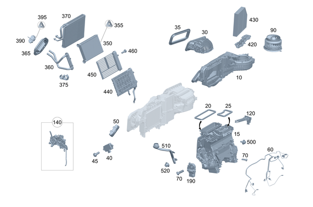 2138309403 - Heating and Ventilation: Evaporator Housing for Mercedes-Benz: E300, E350, E43 AMG, E53 AMG, E63 AMG S Image image